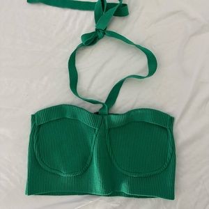 Zara green crop top/ bralette